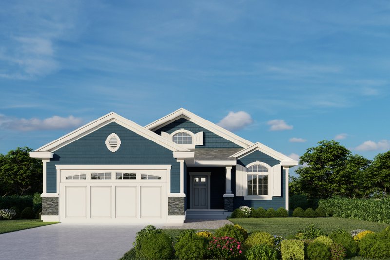 House Blueprint - Exterior - Front Elevation 3 for Craftsman House Plan #112-184 - 3 bed, 2 bath