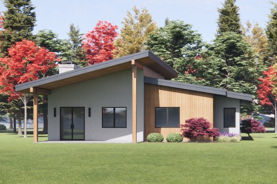 Exterior - Rear Elevation for Modern House Plan #1096-180 - 3 bed, 2 bath