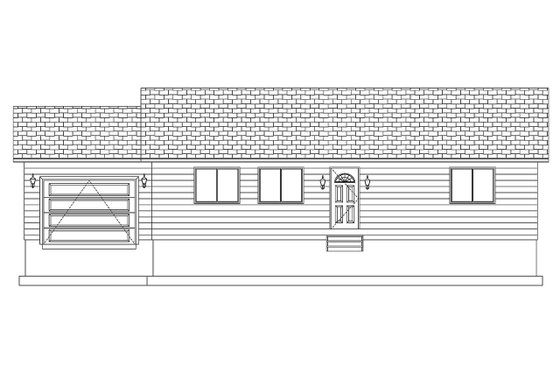 Exterior - Front Elevation 5 for Ranch House Plan #1060-3 - 2 bed, 1 bath
