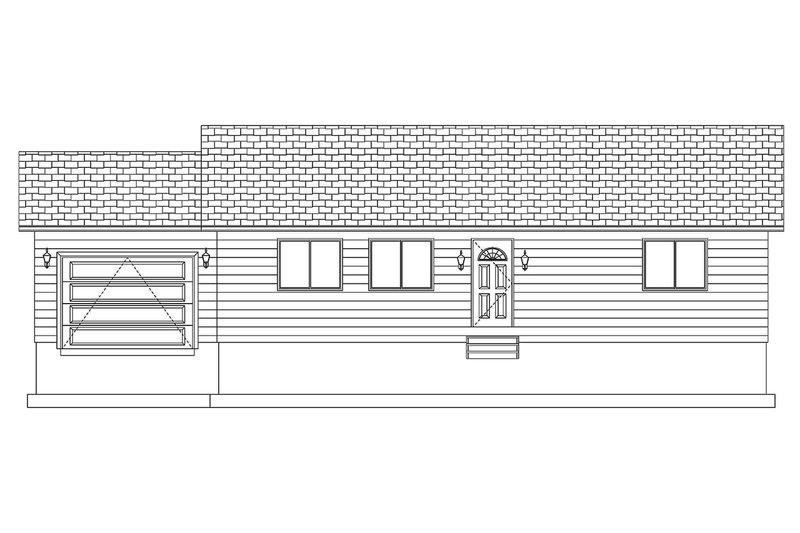 Dream House Plan - Exterior - Front Elevation 5 for Ranch House Plan #1060-3 - 2 bed, 1 bath