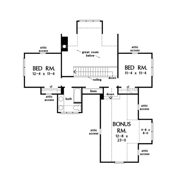 Architectural House Design - Farmhouse Floor Plan - Upper Floor Plan #929-1124