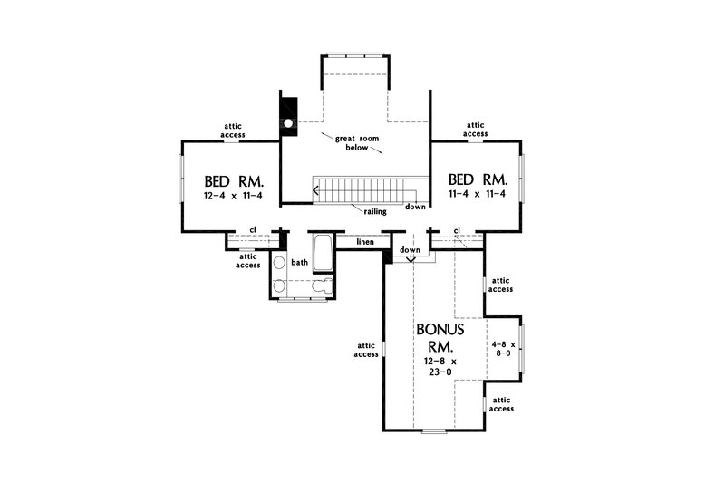 Home Plan - Floor Plan - Upper Floor for Farmhouse House Plan #929-1124 - 3 bed, 2.5 bath