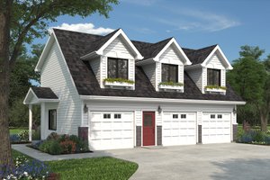 Exterior - Front Elevation 4 for Traditional House Plan #18-318 - 2 bed, 2 bath
