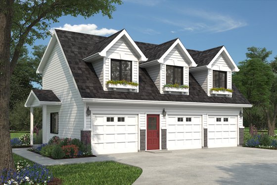 Exterior - Front Elevation 4 for Traditional House Plan #18-318 - 2 bed, 2 bath