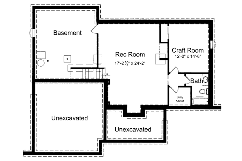 Dream House Plan - Floor Plan - Lower Floor for Traditional House Plan #46-416 - 3 bed, 2 bath