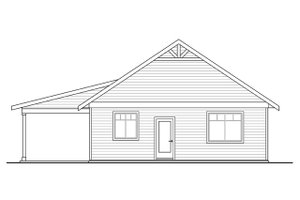 Exterior - Rear Elevation for Cottage House Plan #124-1221, 1 bath