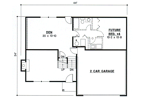 Traditional Floor Plan - Lower Floor Plan #67-661