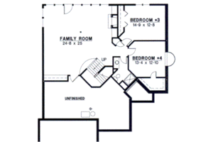 Floor Plan - Lower Floor for Traditional House Plan #67-527 - 4 bed, 3.5 bath