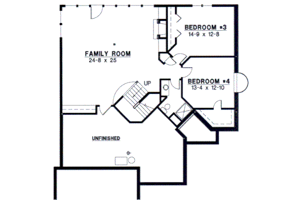 Traditional Floor Plan - Lower Floor Plan #67-527