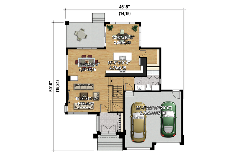 Architectural House Design - Floor Plan - Main Floor 1 for Contemporary House Plan #25-4341 - 3 bed, 2 bath