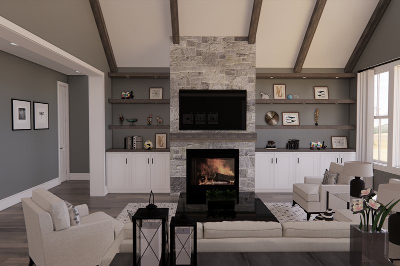 Home Plan - Interior - Family Room for Farmhouse House Plan #51-1569 - 3 bed, 3 bath