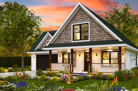 Exterior - Front Elevation 7 for Traditional House Plan #54-614 - 3 bed, 2 bath