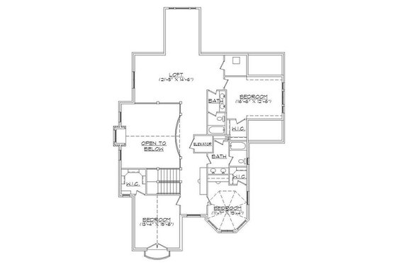 Floor Plan - Upper Floor for Victorian House Plan #5-420 - 5 bed, 4.5 bath