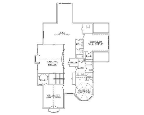 Home Plan - Victorian Floor Plan - Upper Floor Plan #5-420