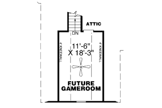 Floor Plan - Upper Floor for Traditional House Plan #34-107 - 3 bed, 2 bath