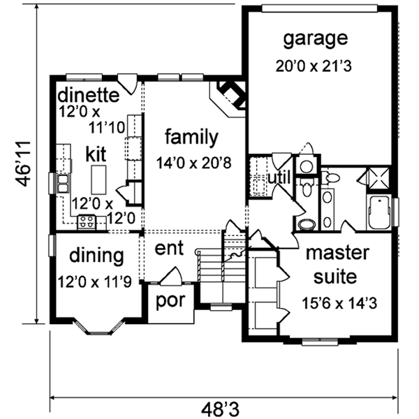 Traditional Floor Plan - Main Floor Plan #84-167