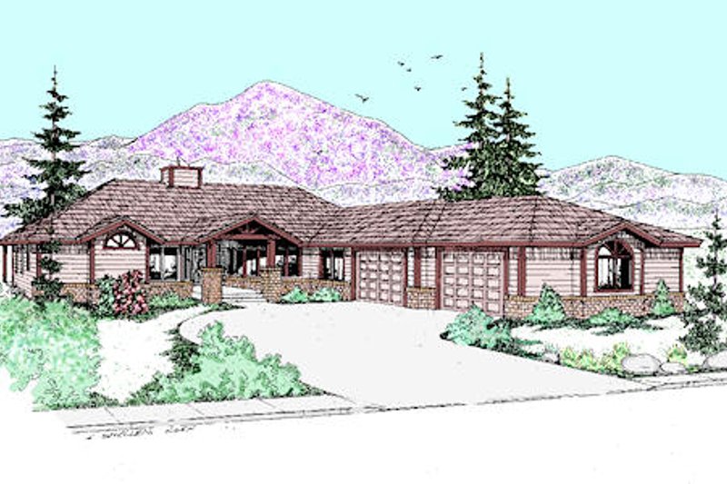 Architectural House Design - Ranch Exterior - Front Elevation Plan #60-259