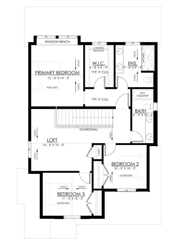 Home Plan - Farmhouse Floor Plan - Upper Floor Plan #1114-116