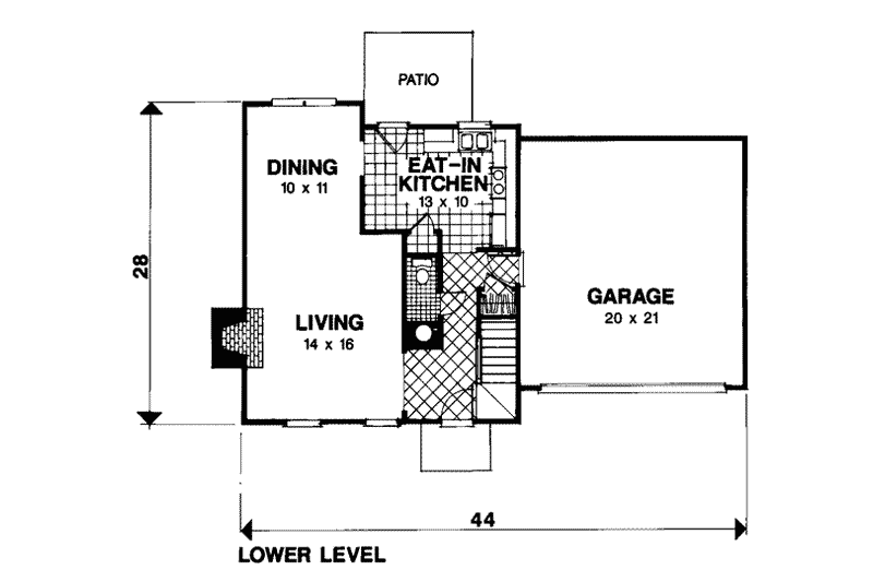 Architectural House Design - Floor Plan - Main Floor for Colonial House Plan #56-114 - 3 bed, 2.5 bath