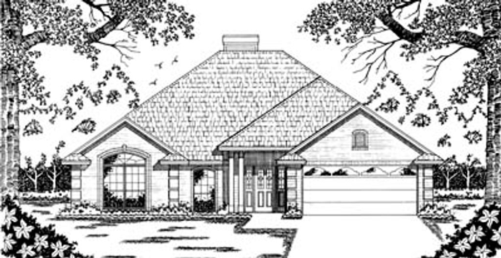 Exterior - Front Elevation 2 for Traditional House Plan #42-117 - 3 bed, 2 bath