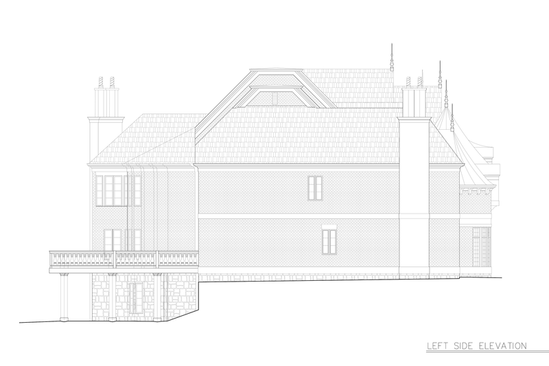 Home Plan - Exterior - Rear Elevation for European House Plan #119-221 - 5 bed, 5 bath