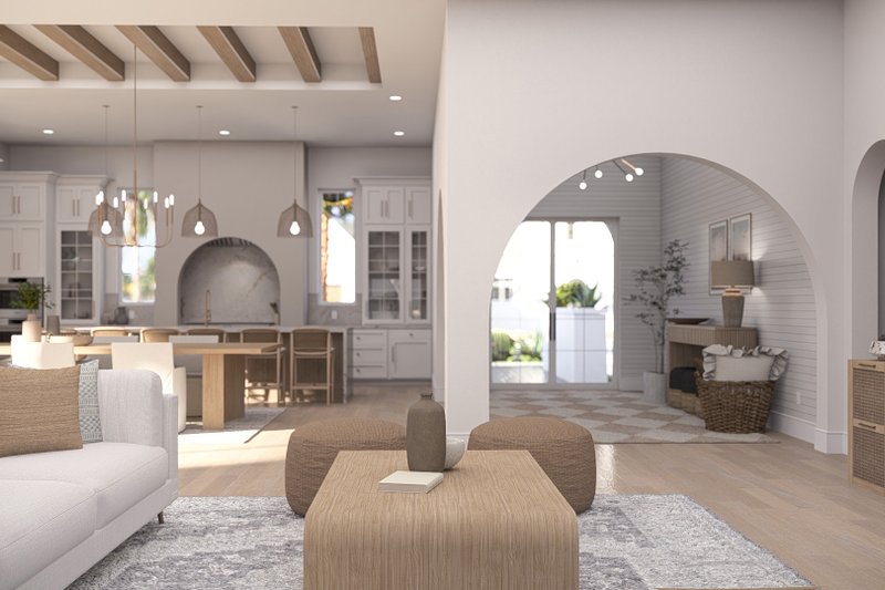 House Blueprint - Interior - Family Room 1 for Beach House Plan #455-757 - 3 bed, 2.5 bath