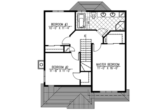 Floor Plan - Upper Floor for European House Plan #138-220 - 3 bed, 1.5 bath