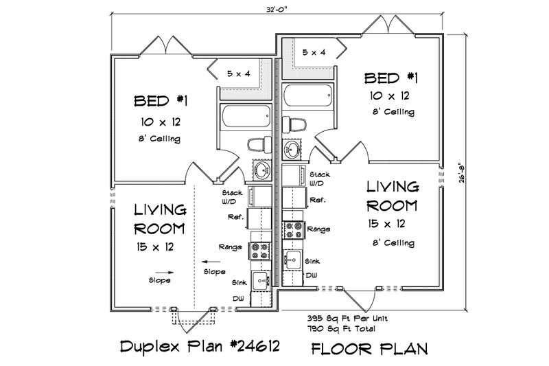 Architectural House Design - Floor Plan - Main Floor for Cottage House Plan #513-2405 - 2 bed, 2 bath