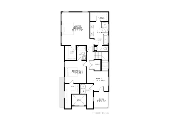 Floor Plan - Upper Floor for Modern House Plan #1085-7 - 4 bed, 4 bath