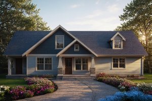 House Blueprint - Bungalow Exterior - Front Elevation Plan #124-1440