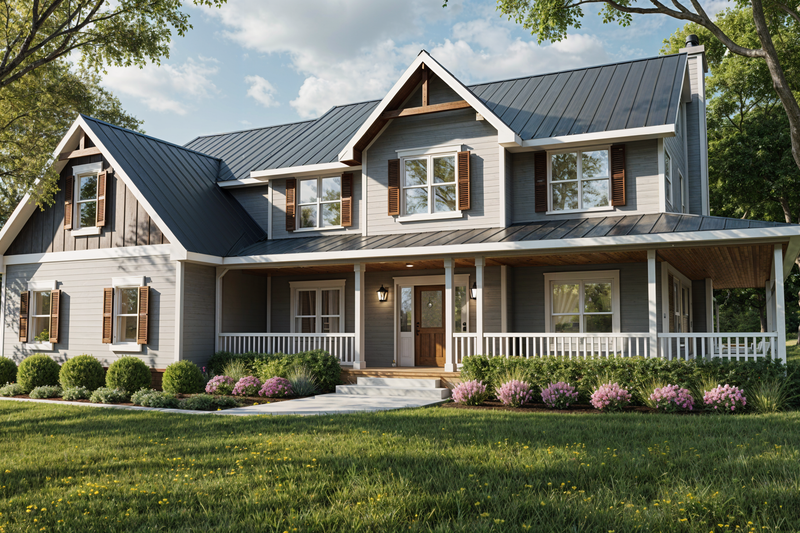 Architectural House Design - Exterior - Front Elevation 2 for Farmhouse House Plan #1122-1 - 3 bed, 2.5 bath