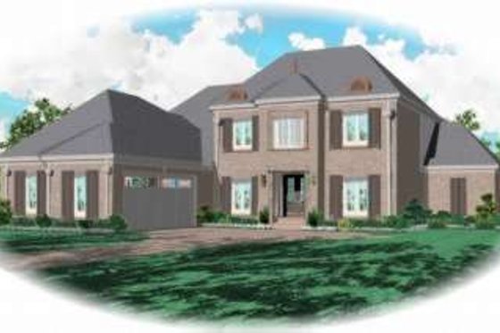 Exterior - Front Elevation for European House Plan #81-1137 - 3 bed, 3 bath