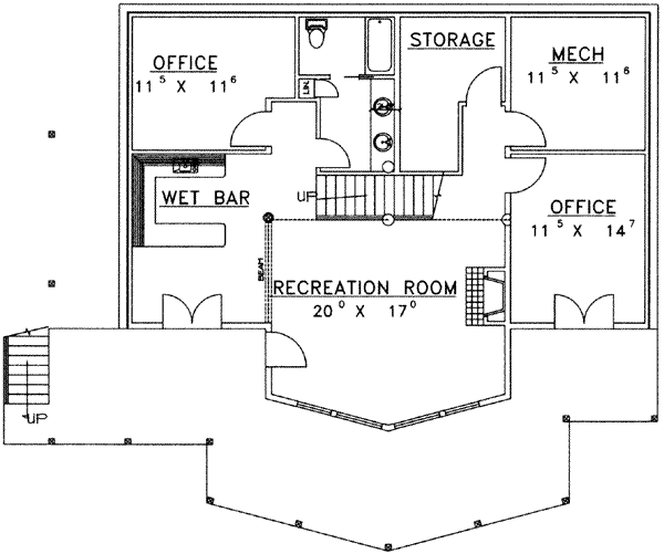 Architectural House Design - Modern Floor Plan - Lower Floor Plan #117-458