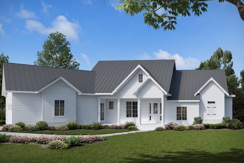 Dream House Plan - Exterior - Front Elevation 4 for Farmhouse House Plan #54-383 - 3 bed, 2 bath