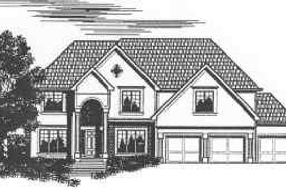 Exterior - Front Elevation for Traditional House Plan #6-124 - 4 bed, 3.5 bath