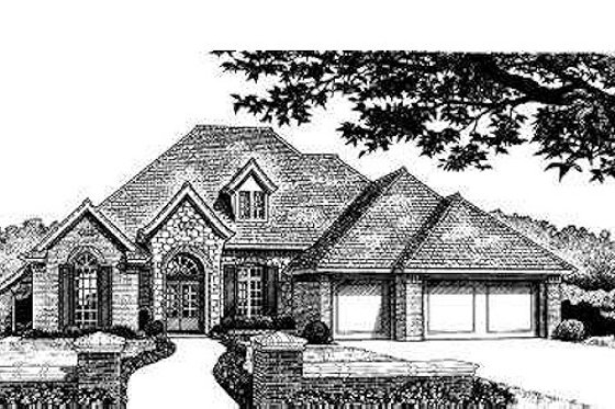 Exterior - Front Elevation for European House Plan #310-210 - 4 bed, 2.5 bath