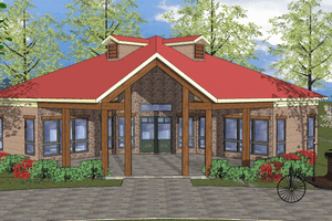 Southern Exterior - Front Elevation Plan #8-241