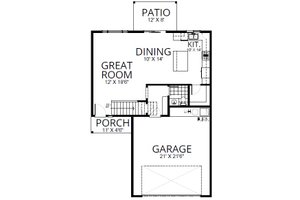 Floor Plan - Main Floor for Craftsman House Plan #112-311 - 4 bed, 2.5 bath