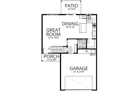 Floor Plan - Main Floor for Craftsman House Plan #112-311 - 4 bed, 2.5 bath