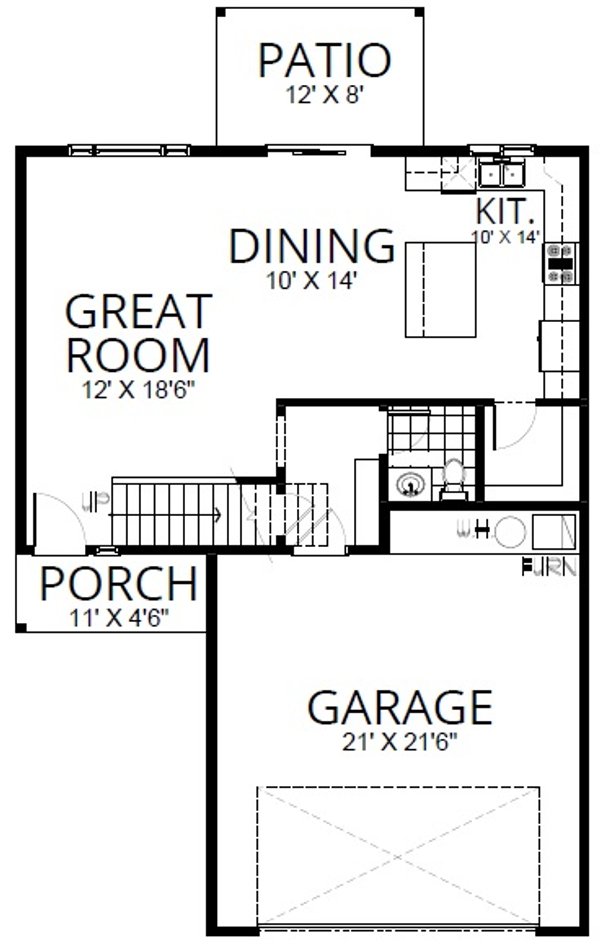 Craftsman Floor Plan - Main Floor Plan #112-311
