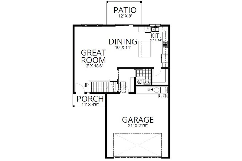 House Blueprint - Floor Plan - Main Floor for Craftsman House Plan #112-311 - 4 bed, 2.5 bath