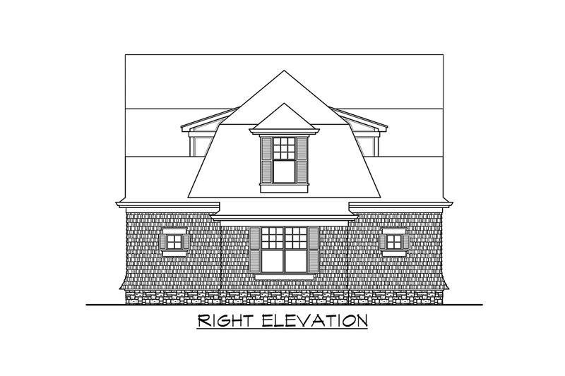 House Blueprint - Exterior - Other Elevation 3 for Traditional House Plan #132-191 - 1 bed, 1 bath