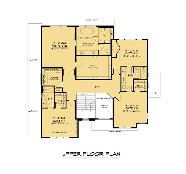 Contemporary Floor Plan - Upper Floor Plan #1066-169