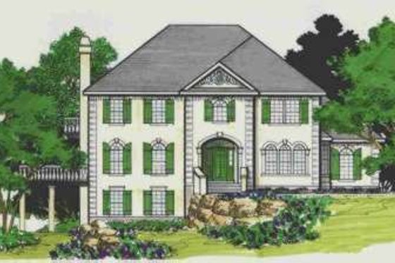 Exterior - Front Elevation for Colonial House Plan #308-167 - 3 bed, 3.5 bath
