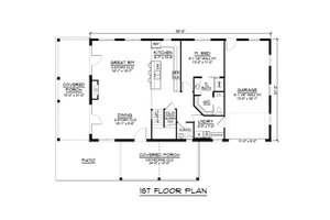 Floor Plan - Main Floor for Farmhouse House Plan #1064-212 - 3 bed, 2.5 bath