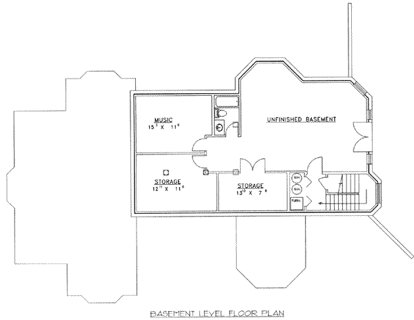 Dream House Plan - European Floor Plan - Lower Floor Plan #117-466