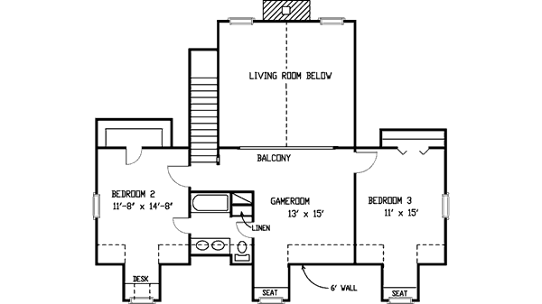 Country Floor Plan - Upper Floor Plan #410-127