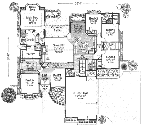 Home Plan - European Floor Plan - Main Floor Plan #310-322