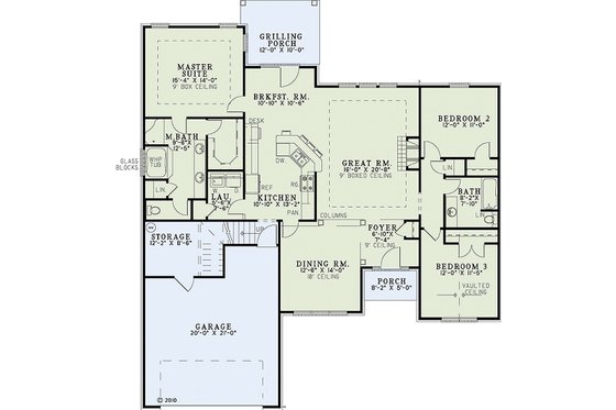 Floor Plan - Main Floor for European House Plan #17-2458 - 3 bed, 2 bath