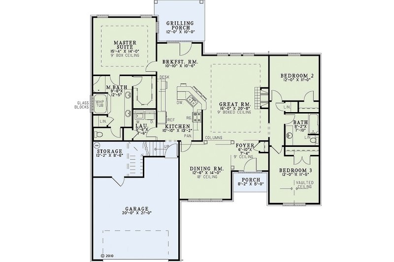 Dream House Plan - Floor Plan - Main Floor for European House Plan #17-2458 - 3 bed, 2 bath
